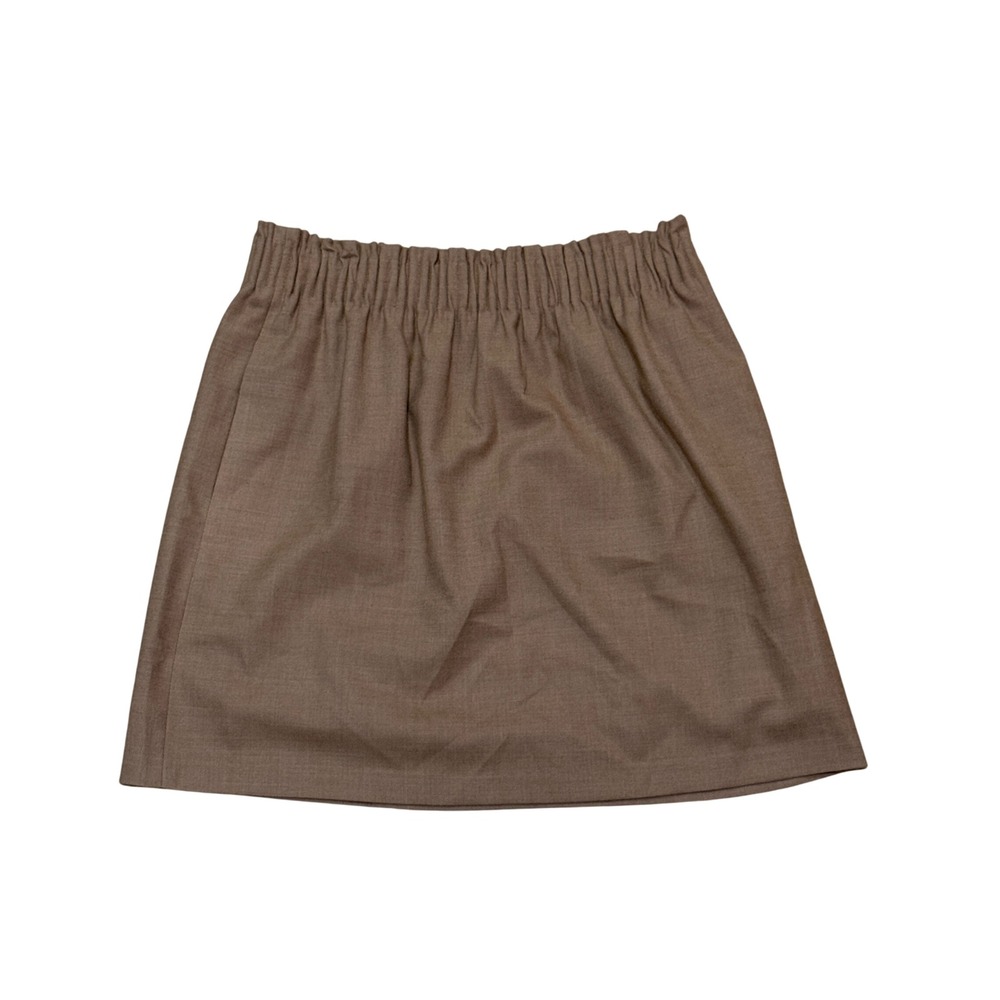 J Crew Factory Sidewalk Mini Skirt Size 8 Taupe Wool Blend Academia Preppy Fall